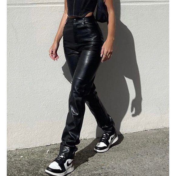 White Fox Boutique Pants - White Fox Boutique You've Got It PU Pants Faux Leather Trousers Black Small